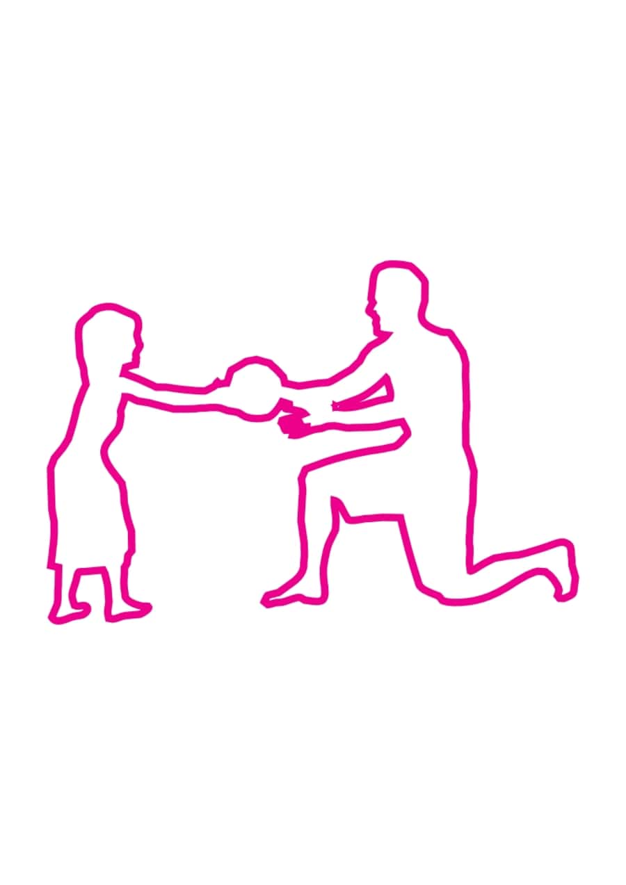 Father Daughter Playing Family Silhouette Kids Coloring Pages Free Vectors